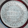 1840 East India Company One Rupee Silver Coin