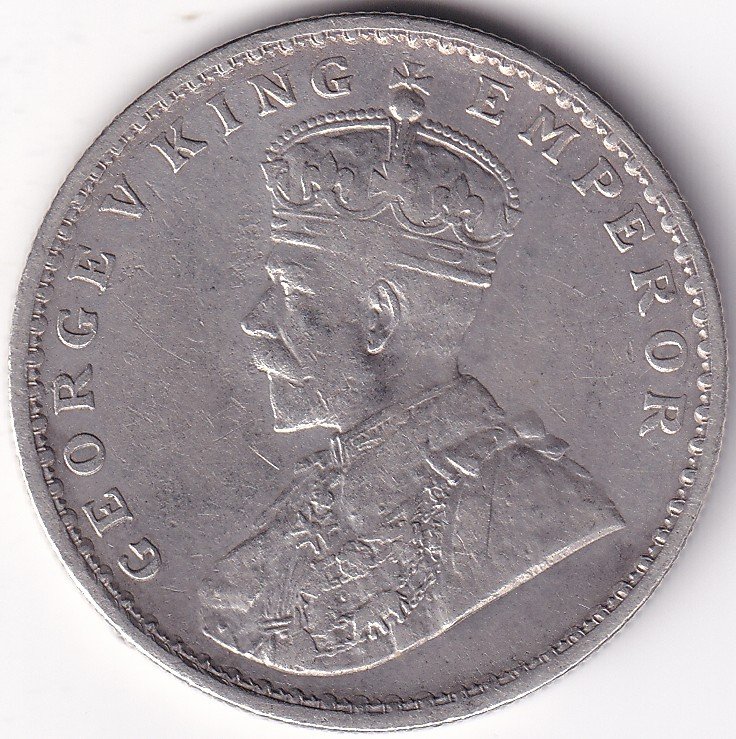 1919 British India One Rupee Silver Coin - Image 2