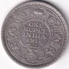 1911 British India One Rupee Silver Coin (Coronation Issue)