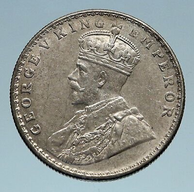 1918 British India One Rupee Silver Coin - Image 2